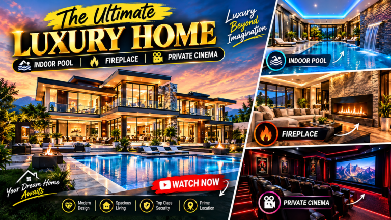 The Ultimate Luxury Home: Indoor Pool, Fireplace & Private Cinema 🏡✨