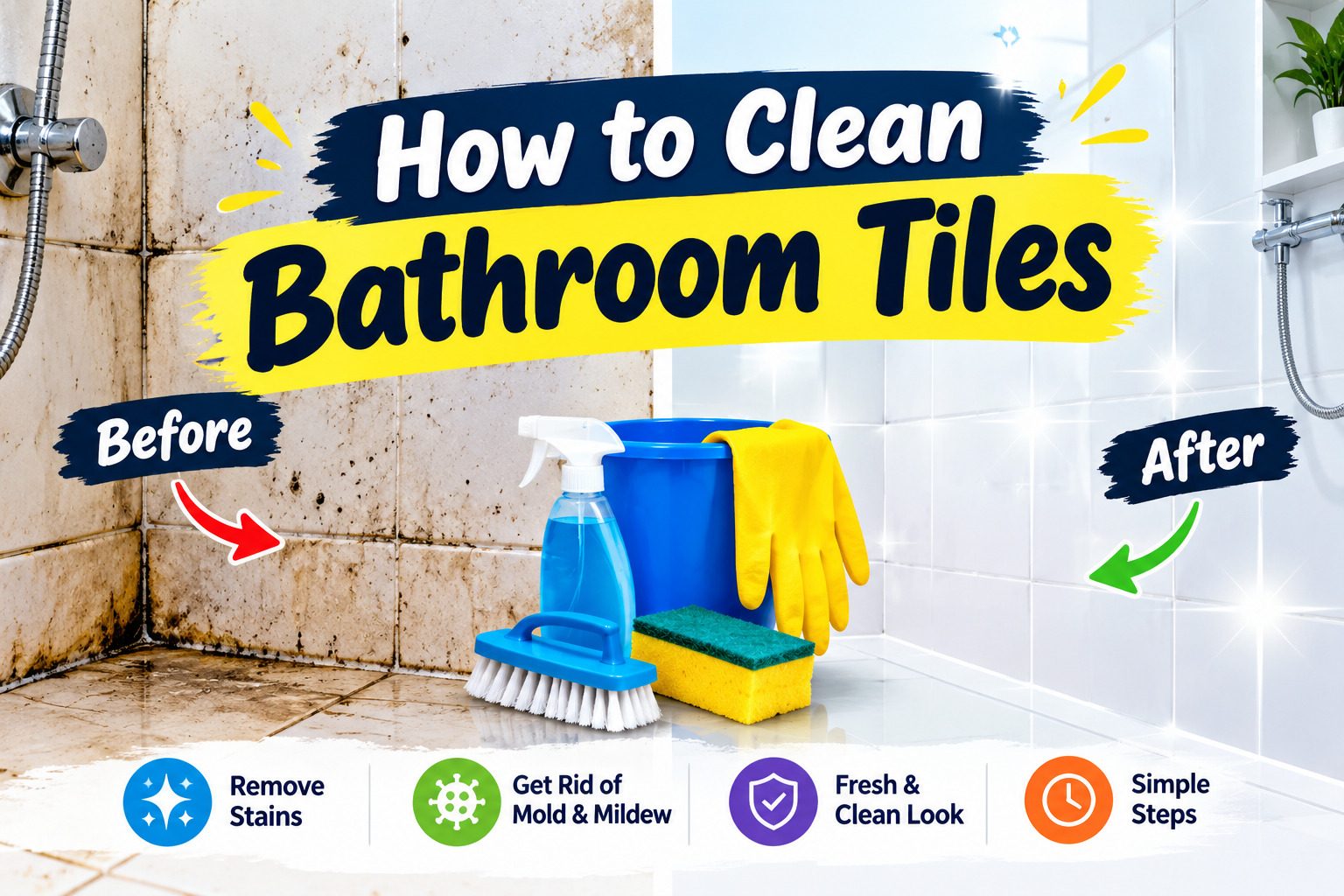 How to Clean Bathroom Tiles