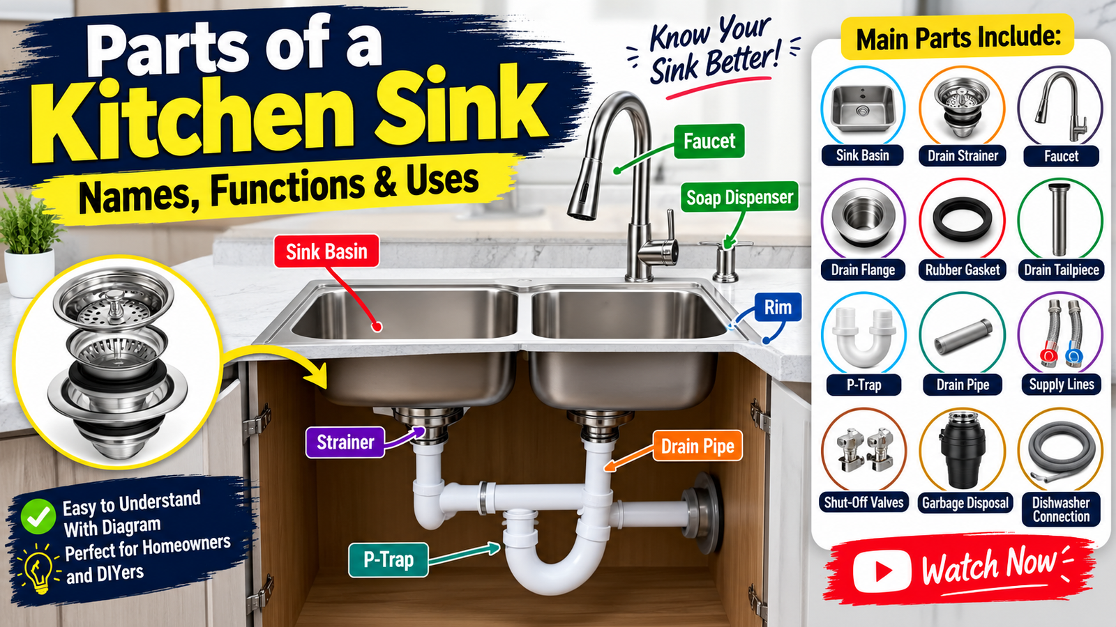 Parts of a Kitchen Sink: Names, Functions & Uses