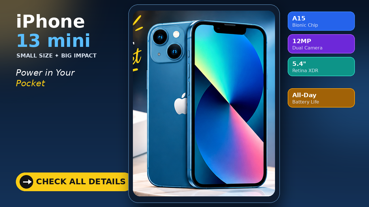 iPhone 13 Mini Refurbished 📱 | Compact & Powerful Smartphone