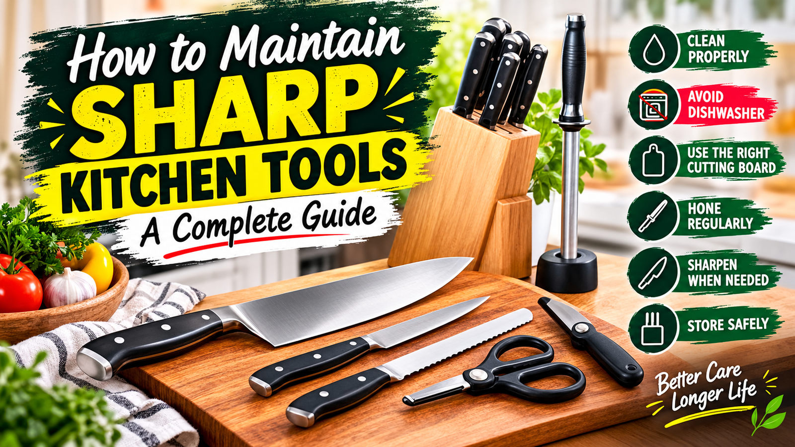 How to Maintain Sharp Kitchen Tools: A Complete Guide